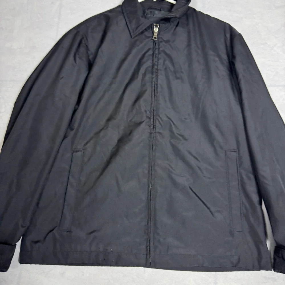 Banana Republic Mens Windbreaker Jacket Black Lined‎ Full Zip Long Sleeve Size S